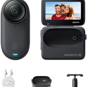 Insta360 GO 3S - 128 GB Black 4K Tiny Portable Vlogging Camera, Hands-Free POVs, Mount Anywhere, Stabilization, 140 Min Battery Life, 10m Waterproof, Pet POV