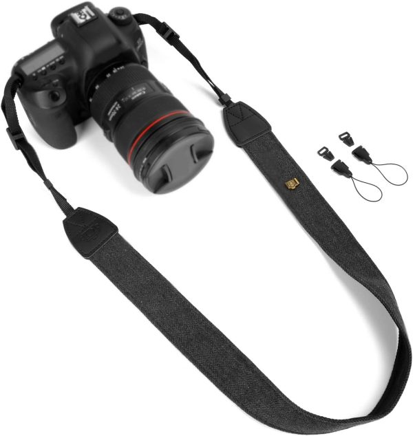 WANBY Camera Strap Black Canvas Neck Shoulder Strap with Quick Release Buckles for DSLR SLR - Image 9